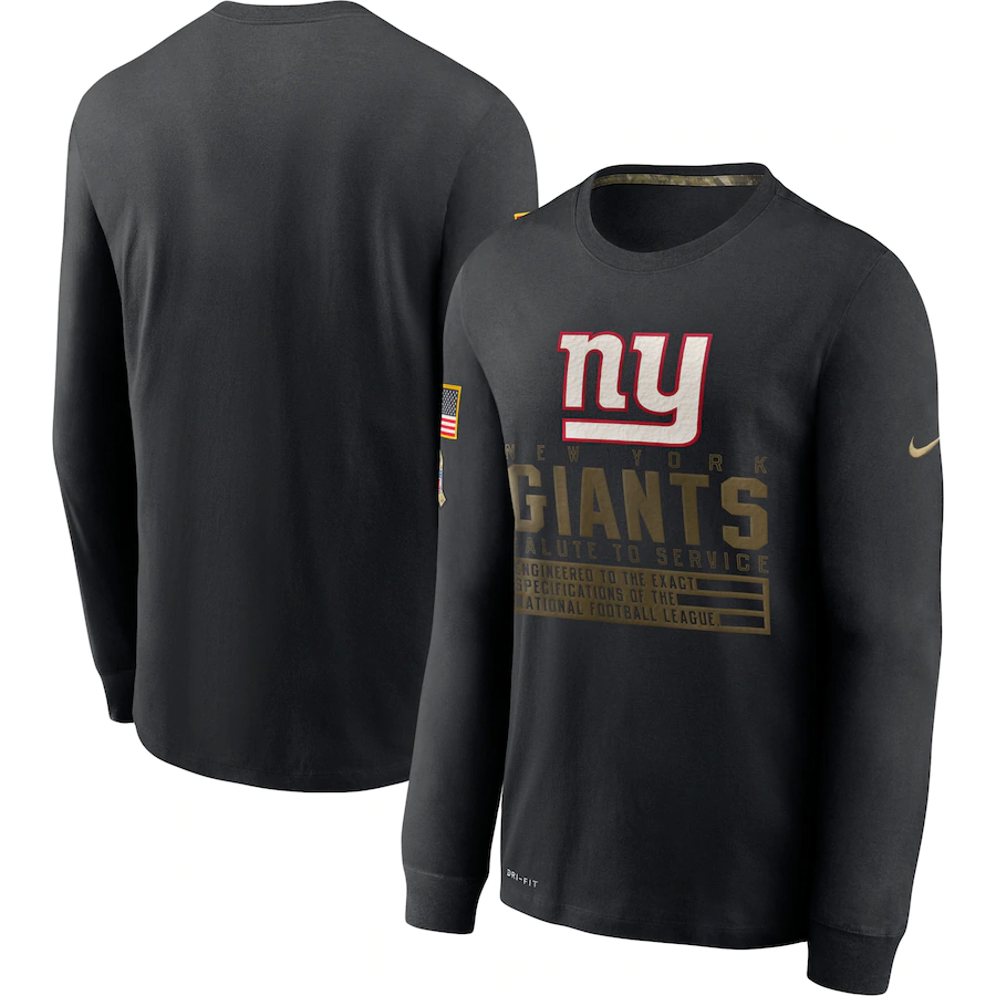 Men NFL New York Giants T Shirt Nike Olive Salute To Service Green